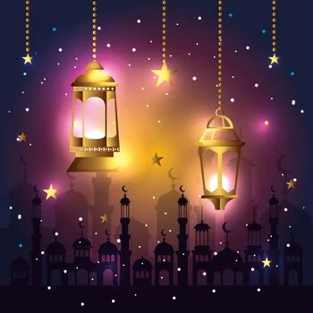 

Laeacco Lantern Star Mosque Muslim Ramadan Kareem Party Portrait Photo Backgrounds Photography Backdrops Photocall Photo Studio