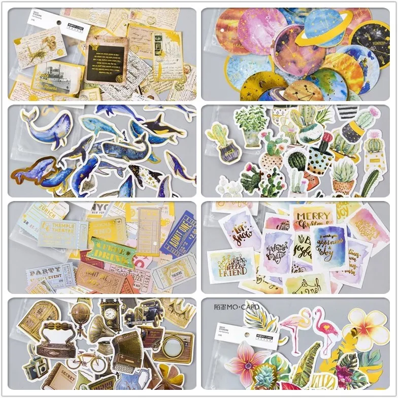 

24 Pcs/set Creative Golden Plant flamingo Decoration Sticker Diy Ablum Diary Scrapbooking Label Sticker Stationery School Supply