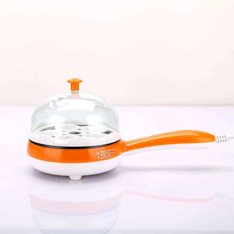 

Mini Smart Eggs Boiler with Temperature Control Device Food-grade PP Steamer for 6 Pcs Eggs Non-stick Frying Pan Orange 350W