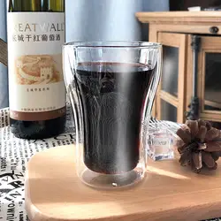 Новый стиль мини ручной прозрачный изоляцией стекло чашка с двойными стенками Чай Кофейная стеклянная чашка дома питьевой Cupware JY
