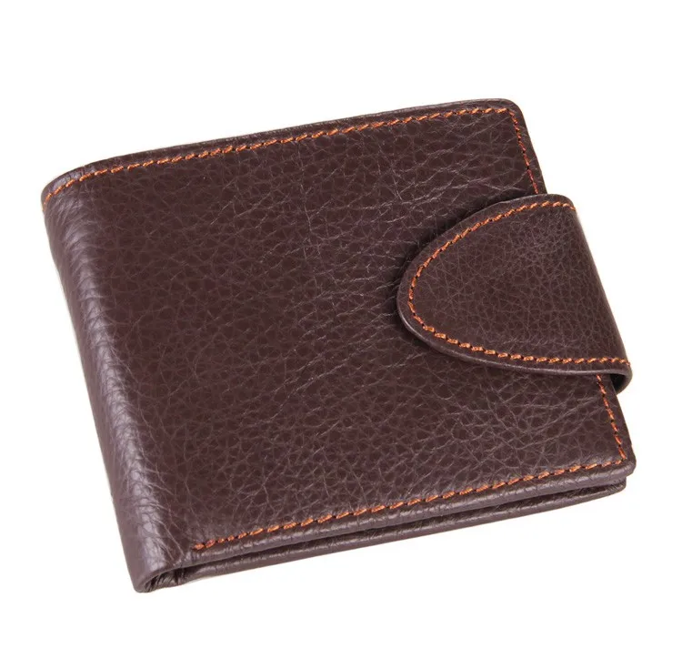 

J.M.D Genuine Leather Short Two Folds Black Wallet Men's Hasp Open Casual Card Holder Fashional Leather Wallet 8060C