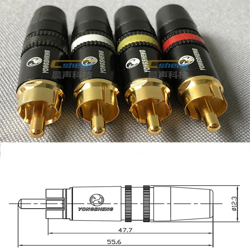 NEUTRIK YONGSHENG GOLD PHONO RCA вилки YSS373 красный/белый/черный/Желтый Профессиональные разъемы