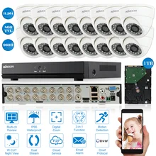 KKMOON 800TVL видеонаблюдения Камера Системы 16CH полный 960 H/D1DVR Комплект HDMI P2P цифровой видеорегистратор Onvif 1 ТБ HDD 16* Крытый отсекающий ИК-область спектра, купольная Камера набор