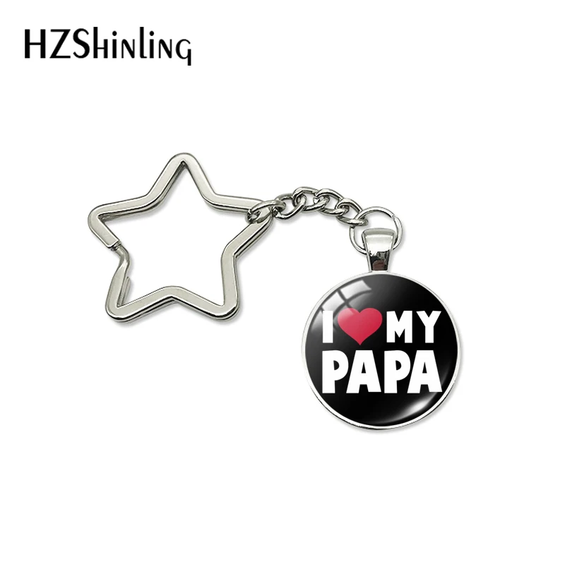 Новая мода Je t'aime Papa Звездный брелок Отцы подарки супер папа I Love Папа французское искусство брелок кольцо держатель мужские ювелирные изделия