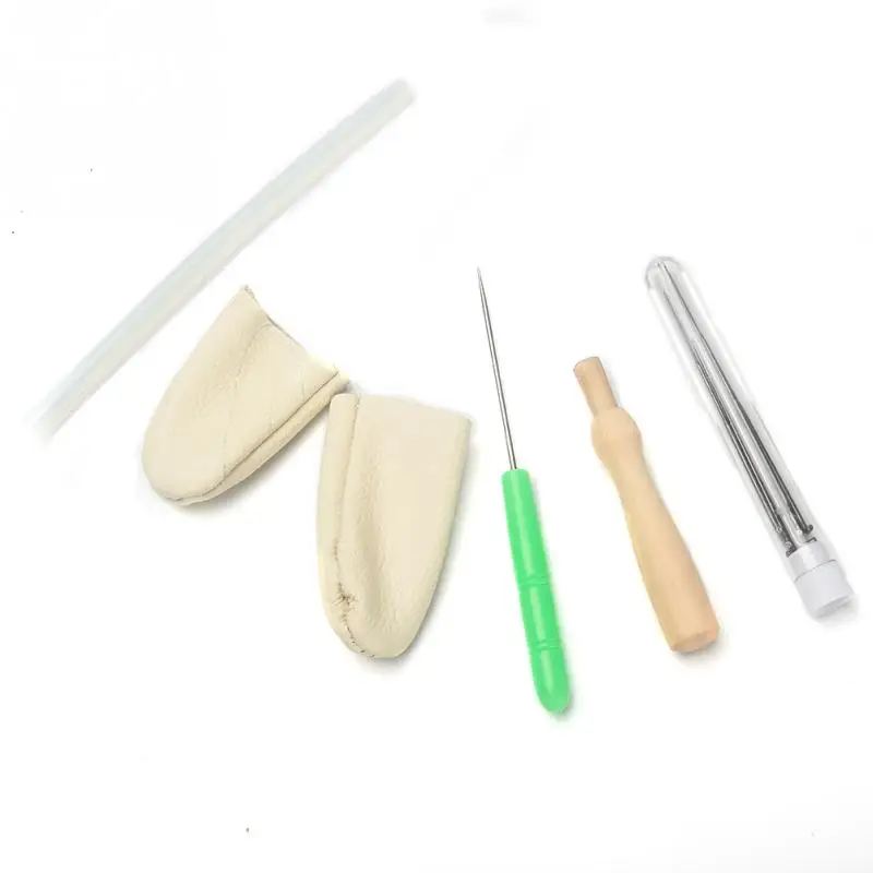 

New Arrival 1 Set Stick DIY Craft Finger Cots Needle Felting Tools Needles Wooden Handle Wrench