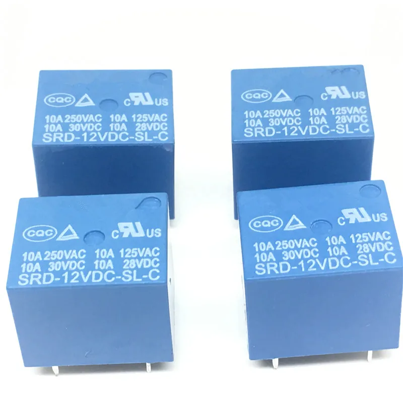 10Pcs 12V DC Power Relay SRD-12VDC-SL-C T73-12V 5Pin PCB Type In stock 1