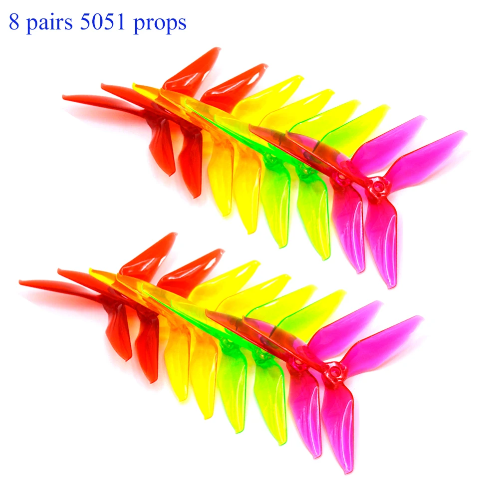 

RC 5051 Propeller 3-Blades for FPV Racing 8 pairs Tri-Blade Transparent Hornet QAV-X 5 "Racing Quadcopter