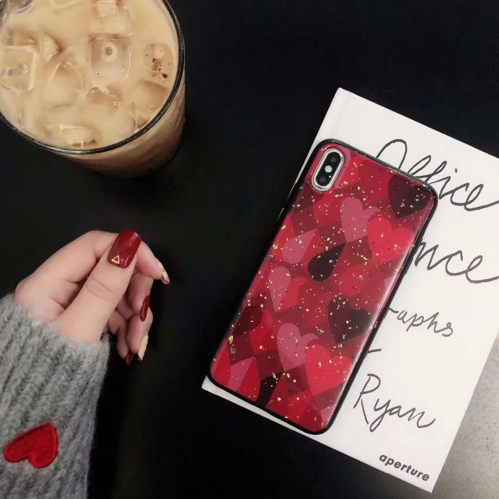 Case For Samsung Note9 8 S9 S8 Plus Cover Glitter Sequins Love Heart  (8)