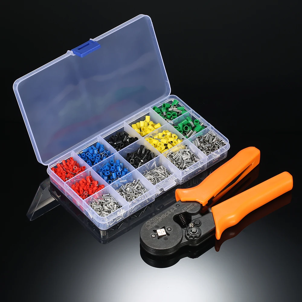 

hand tools multitool Cable Wire Crimper Crimping Pliers Tool Crimpers 0.25-6.0mm + 1640pcs End Crimp Terminals Wire Connector