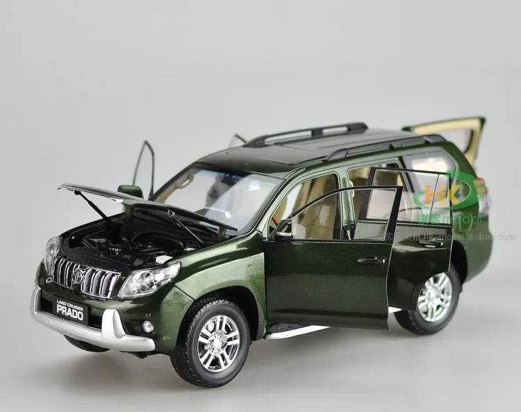 Литье под давлением 1/18 Toyota Land Cruiser Prado модель автомобиля SUV игрушки зеленый для мальчика Коллекция подарков оригинальная коробка - Цвет: D