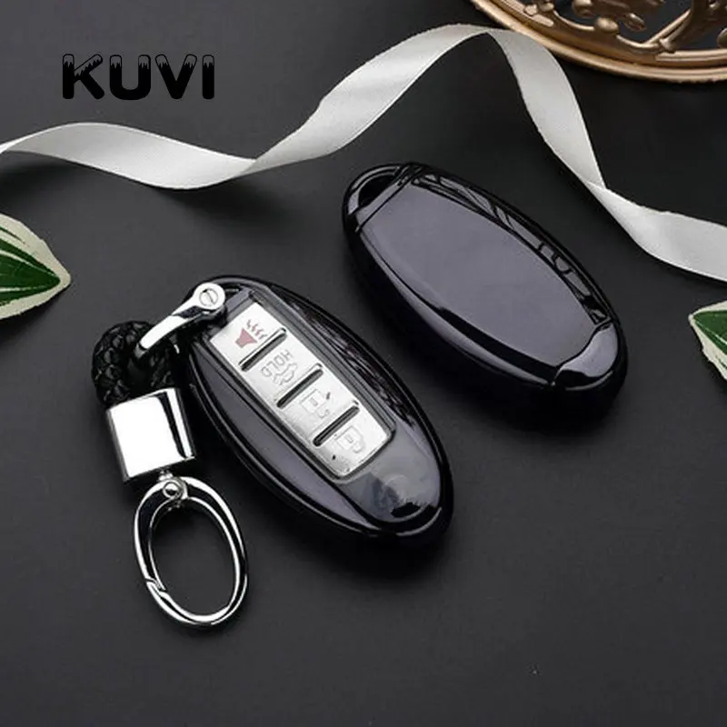 

TPU+PC Car Remote Key Cover Case key chain For Nissan For Infiniti Q50 FX35 FX FX37 G37 G35 Car Key Shell Bag Keyring Keychain