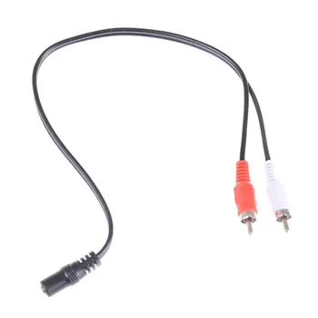 

3.5mm Stereo Audio Y Cable Computer Speaker Cable Female Plug To 2 Male RCA Jack Adapter