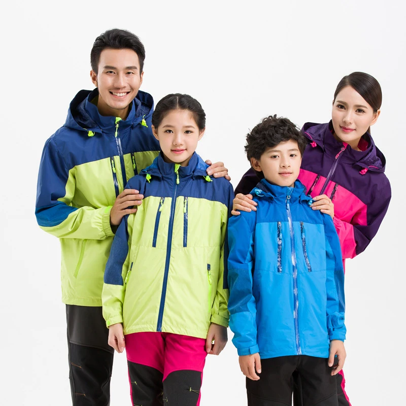 

2017 women Men's Softshell Jackets Outdoor Hiking children Jacket Waterproof Windproof Coldproof Hiking Camping Clothes for Men