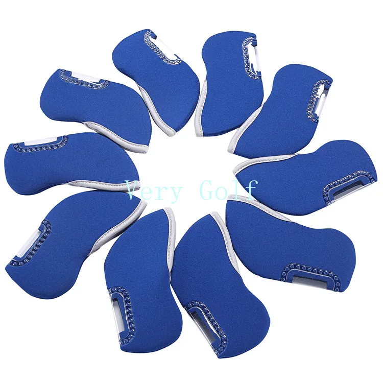 Brand New Top Window Neoprene Iron Golf Club Head Covers Headcover Set of 10_