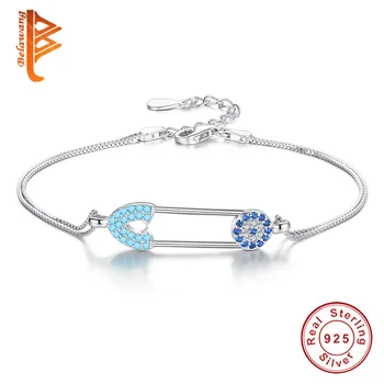 

2018 Christm Gift 925 Sterling Silver Blue Lucky Eye Charm Bracelet Double Layer Chain Bracelet For Women Fashion Jewelry