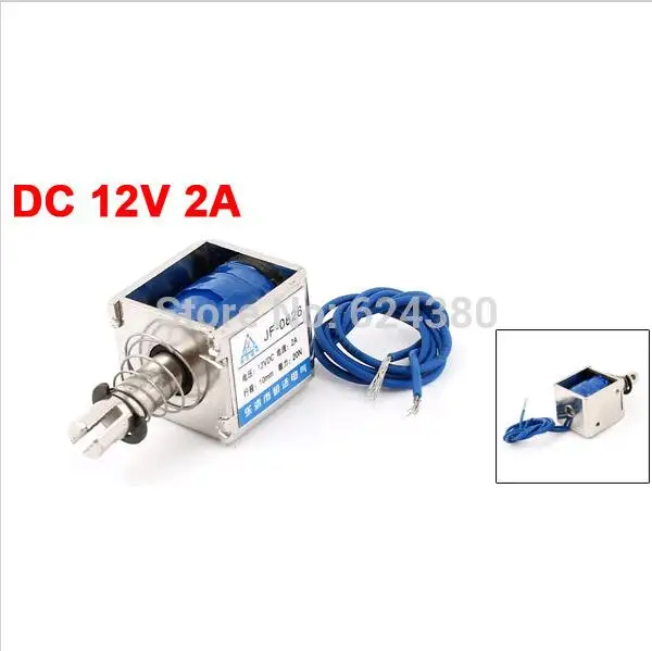 

JF-0826B Pull Type Solenoid Electromagnet Magnet 12V DC 2A 10mm Stroke 20N 2Kg 4.4LB Holding Force Open Frame Discount