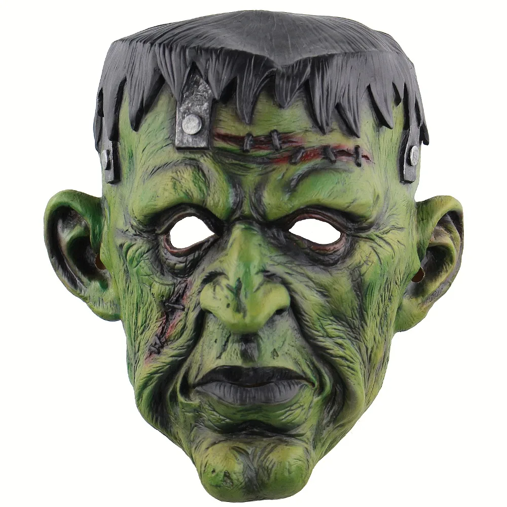Мужская Универсальная роскошная маска, как показано головной убор Хэллоуин злой страшный дьявол зеленый монстр ужас Зомби Маска