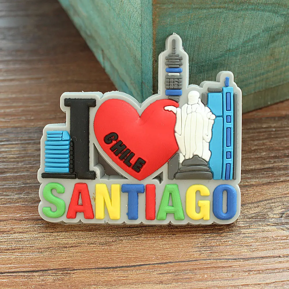 

Santiago, Chile Tourism Travel Souvenir 3D Rubber Fridge Magnet South America GIFT IDEA