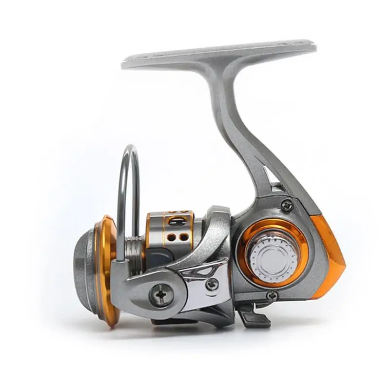 

Mounchain Fishing Reel Pocket Fishing Reel 12+1 Ball Bearing Left/Right Mini Spinning Reel with Folding Metal Rocker DC150