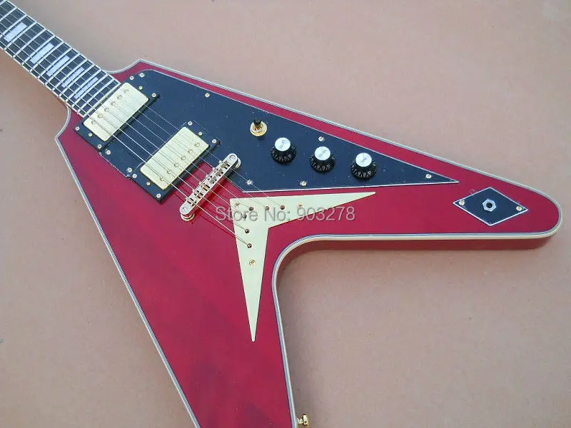 

New Flying custom red eletric guitar with ebony fretboard V003a
