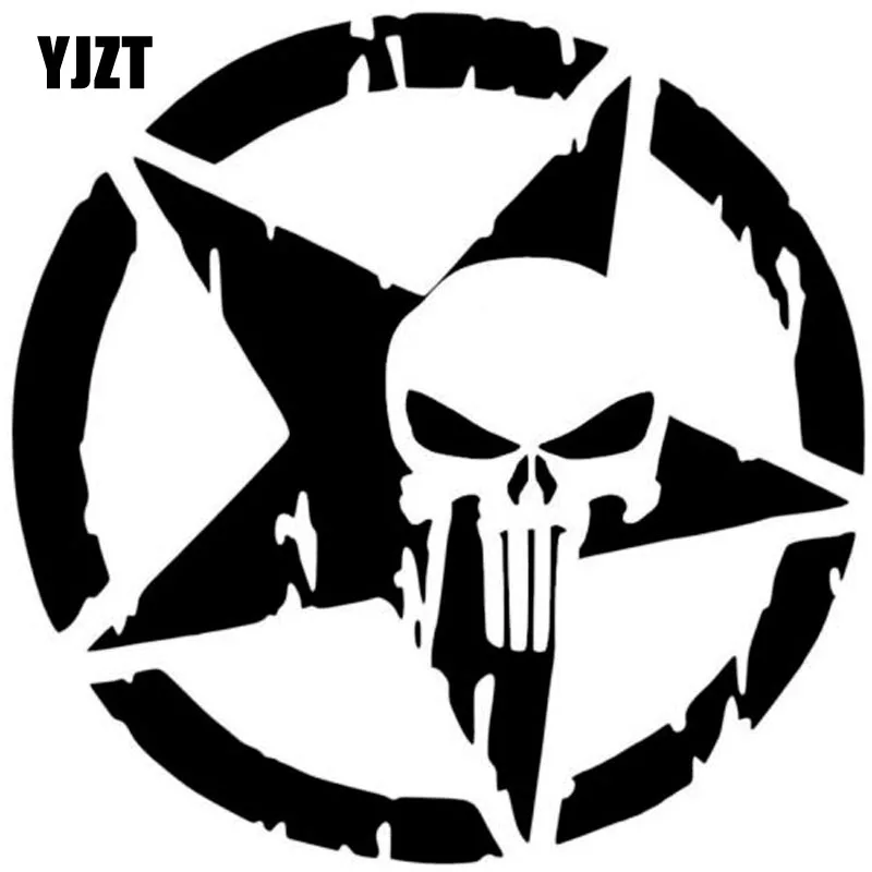 

13 cm X 13 cm The Punisher Skull Car Sticker pentagrama vinilo calcomanias motocicleta accesorios