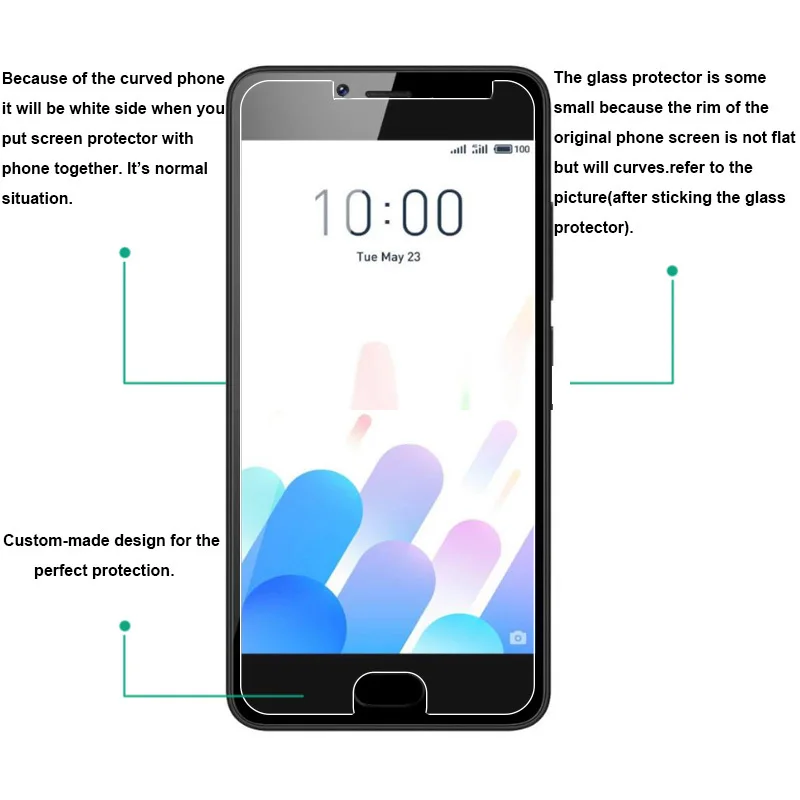 2 шт для Meizu M5c прозрачное закаленное стекло экрана защитное на M710H 9H твердое M5C M 5c