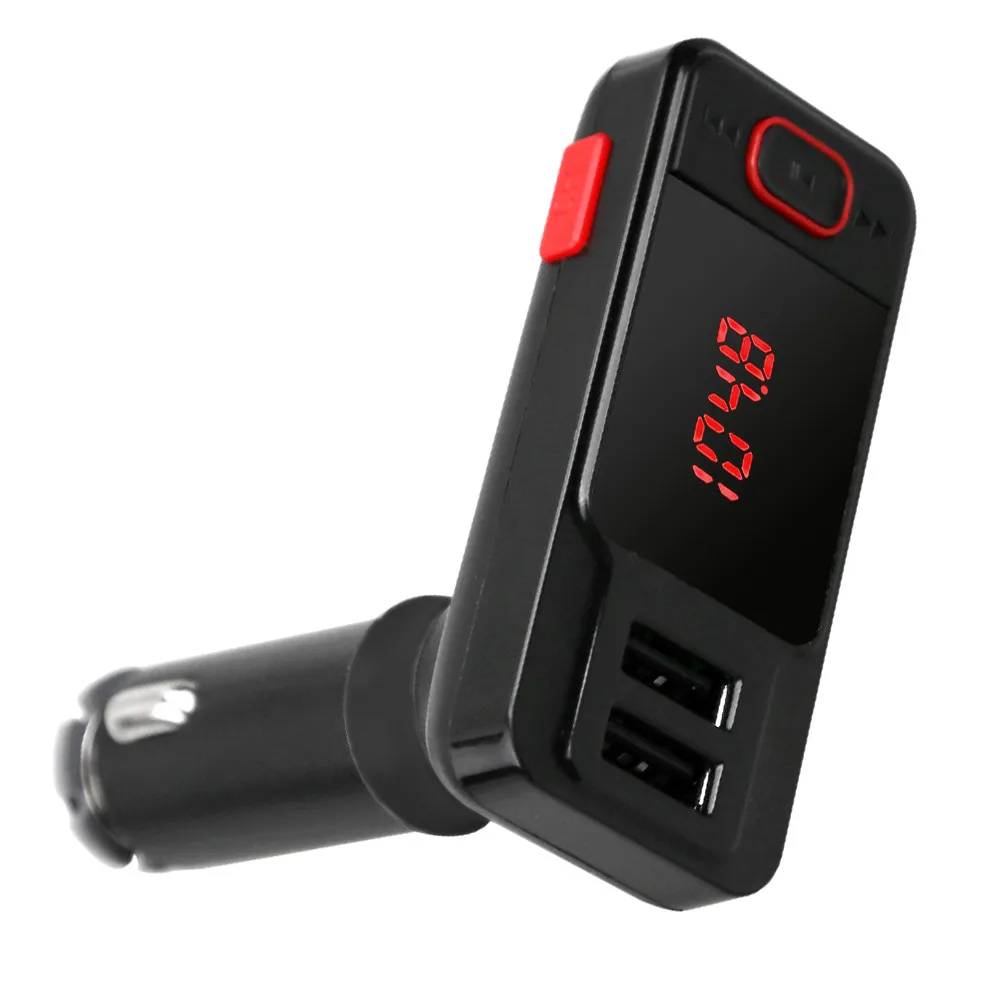 LCD Bluetooth Car Kit Cigarette Lighter MP3 FM Transmitter Mic Double