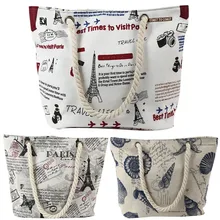 Женская пляжная сумка с принтом, сумки через плечо, большая вместительность, женские холщовые сумки