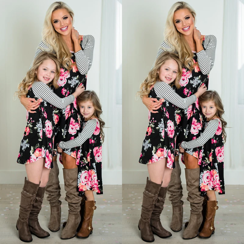 Одинаковая одежда для мамы и дочки; От 2 до 8 лет платье с цветочным рисунком; семейная одежда для мамы и дочки; г. Летние одинаковые комплекты для семьи