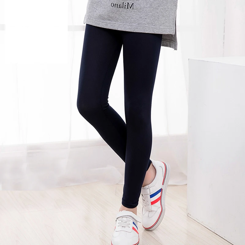 Girls Pants Kids Pants Girls Trousers Girl Pants Spring Summer Candy Color Girls Shiny Leggings Skinny Pants 3-14Y Children Kids Elastic Leggings Solid Color Trousers