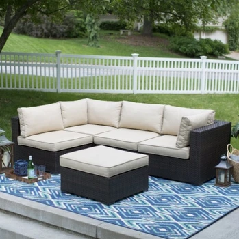 

Hot sale simple style garden furniture rattan sofa set official sofa set