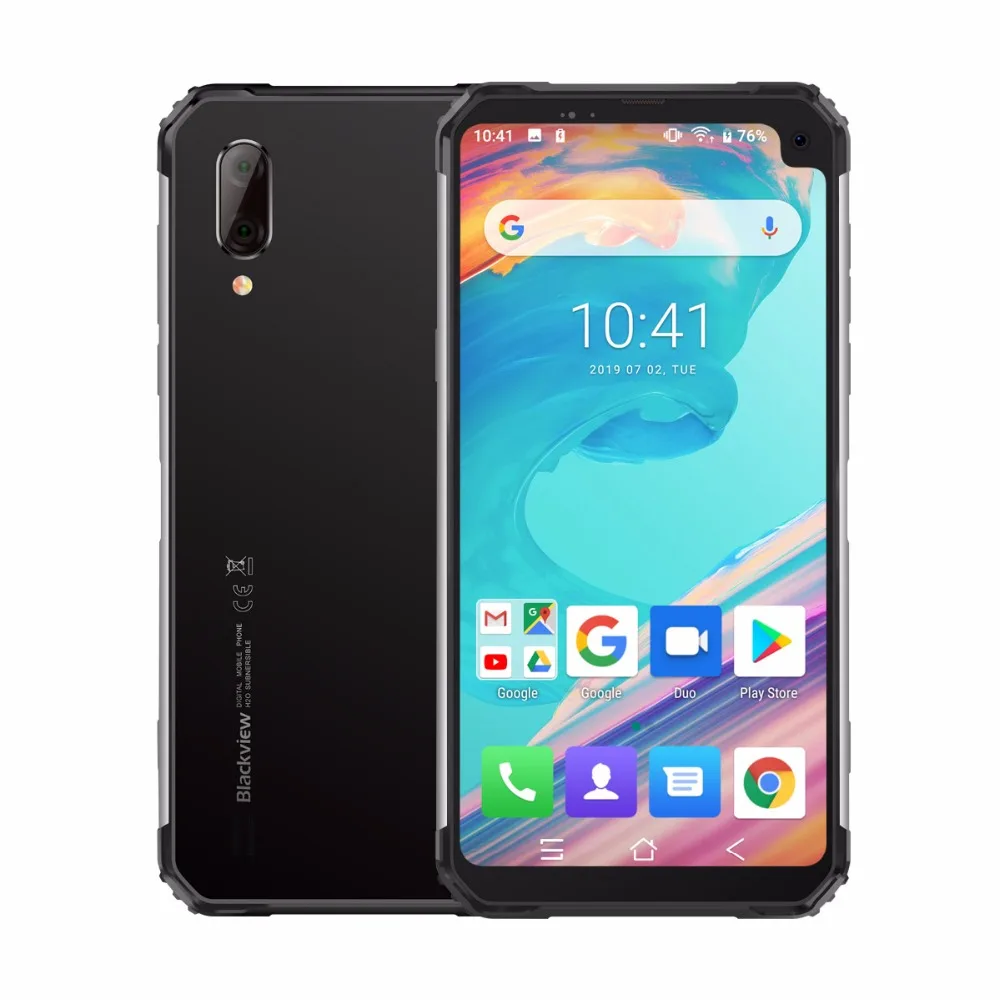 Blackview BV6100 IP68 водонепроницаемый мобильный телефон 3 ГБ+ 16 ГБ Android 9,0 открытый мобильный телефон 6,8" экран 5580 мАч прочный смартфон NFC