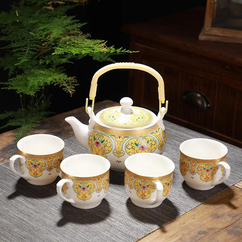  Drinkware Teaware Sets Chinese Pattern Ceramics Tea Set Porcelain Teaset Kettle Portable Teacups Te