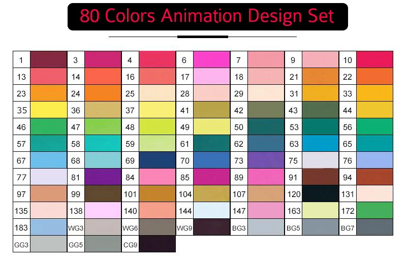 TOUCHNEW 30/40/60/80 Цвета двойной головкой кисть для эскиза маркер для белой доски жирной алкогольных маркер для рисования набор для манга анимация дизайн Сделано в Китае - Цвет: 80 Animation Set T6