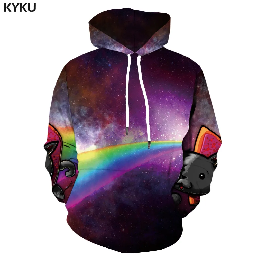 KYKU 3d Hoodies Rainbow Hoodie Men Galaxy Space Hoodes 3d Nebula Hooded