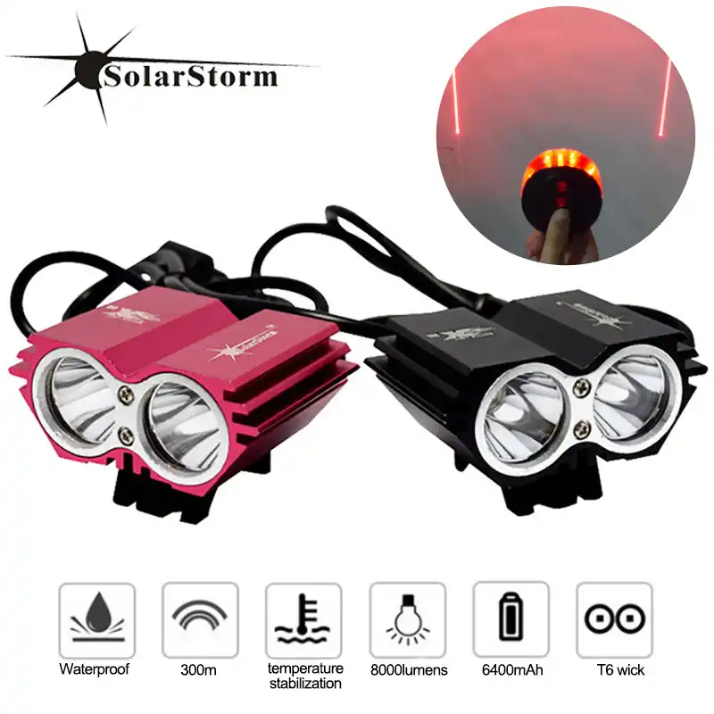 Solarstorm 15000LM 3x XM-L T6 LED MTB Bicycle Light Bike Front Headlight Lamp
