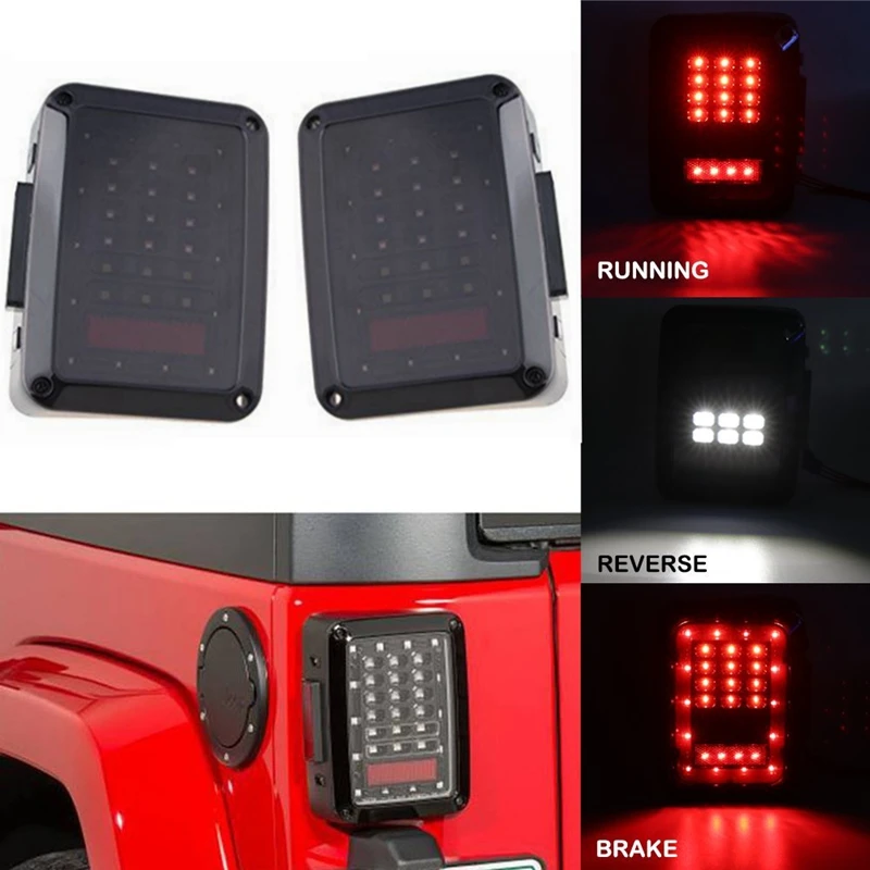 LED Tail Lights for 2007-2015 Jeep Wrangler JK CJ TJ Tail Light Brake Reverse Turn Singal Lamp Back Up Rear Parking Stop Light LED Tail Lights for 2007-2015 Jeep Wrangler JK CJ TJ Tail Light Brake Reverse Turn Singal Lamp Back Up Rear Parking Stop Light