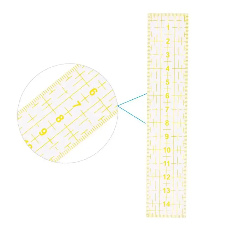 Измерительный инструмент прозрачное стеганое шитье Лоскутная линейка для выравнивания ног сетка для резки края Портной ремесло линейка ручной работы 15*3 см