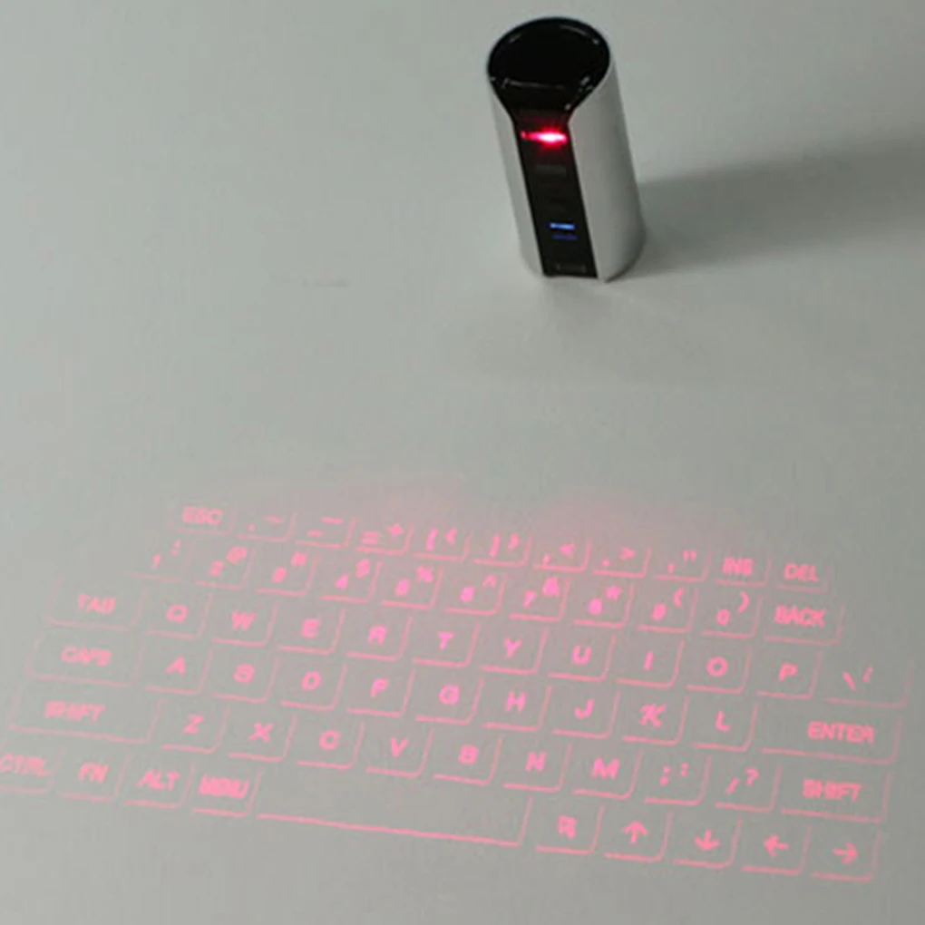 

Mini Virtual Portable Projector Keyboard Wireless Keypad Mouse with Key Stereos Microphones Speakerphone