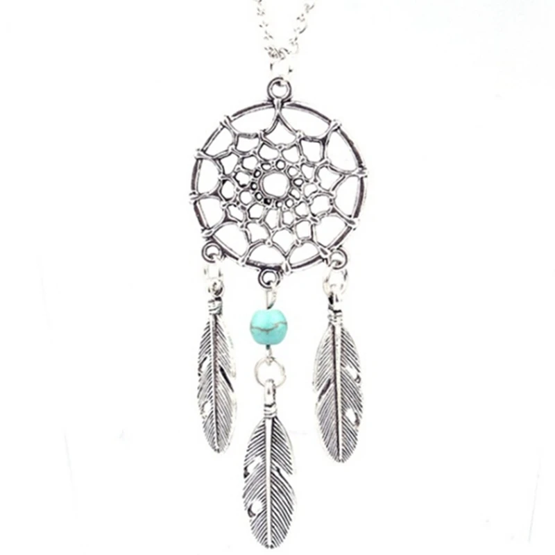 

Trendy Style Dreamcatcher Pendant Mandala Necklace Yoga Feather Stone Pendant Jewelry Dream Catcher Necklace