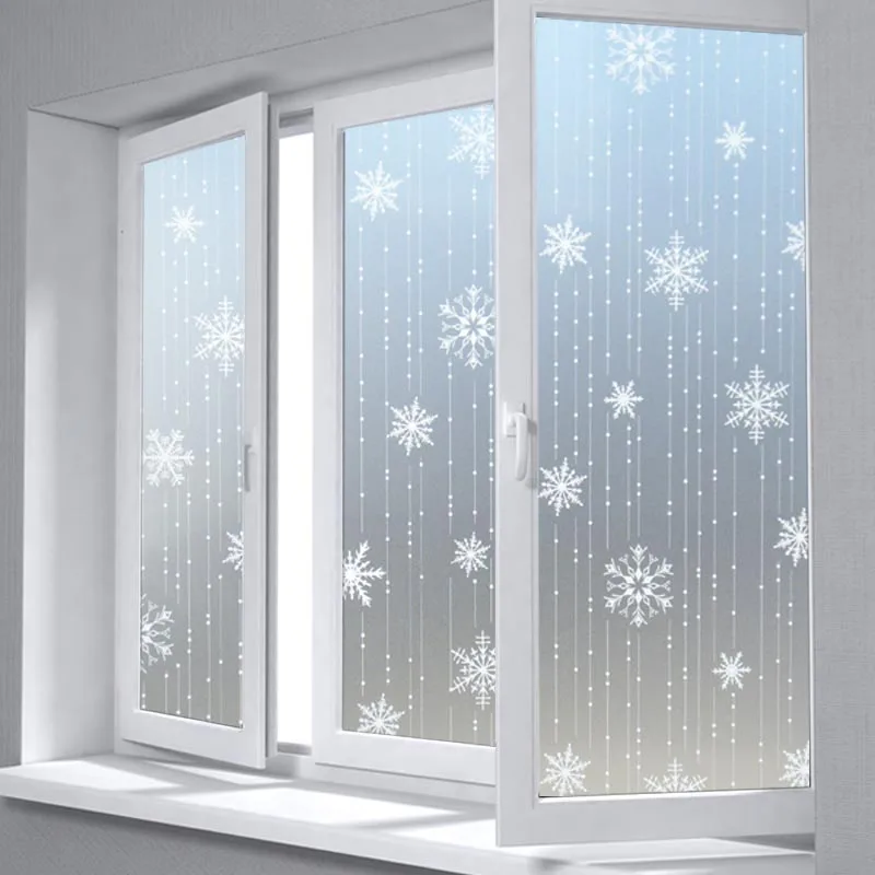 privacy decorative glass window film 3d snowflake frosted 3d snowflake