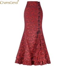 High Waist long skirts for women skirts womens winter Punk Style Retro Mermaid Vintage Long Bodycon Ruffle Fishtail Skirt Jun28