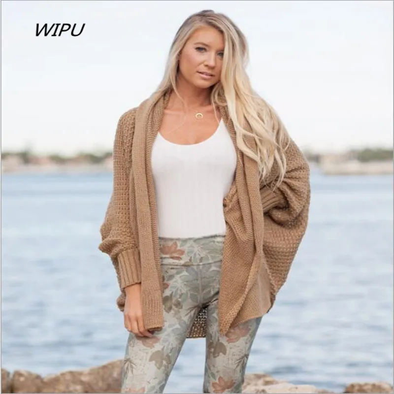 Batwing Sleeve knitted Cardigan Sweaters Women Fashion Oversized Shrug Sweater Autumn Winter Warm Long Sweater Jumpers