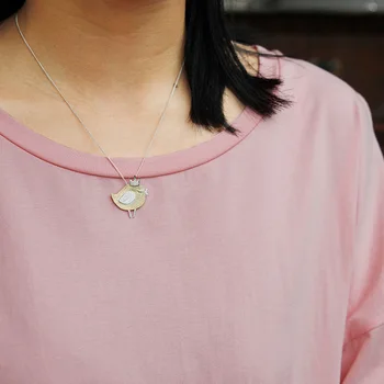 

Acecare sterling silver necklace Originality Bird Language Silver Lovely Dummy Princess Bird Series pendant without chain ladies