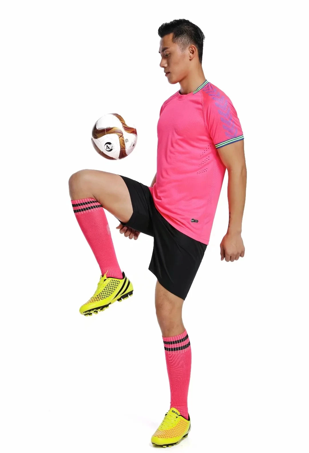 Новая индивидуальная футбольная команда Лига Футбольная форма одежда для футбола взрослые мужчины футбол короткий рукав Джерси шорты наборы