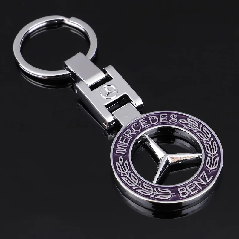 

Mercedes Apple tree wheat ear AMG Babs H buckle solid hollow silver plated car logo metal keychain key pendant W-004