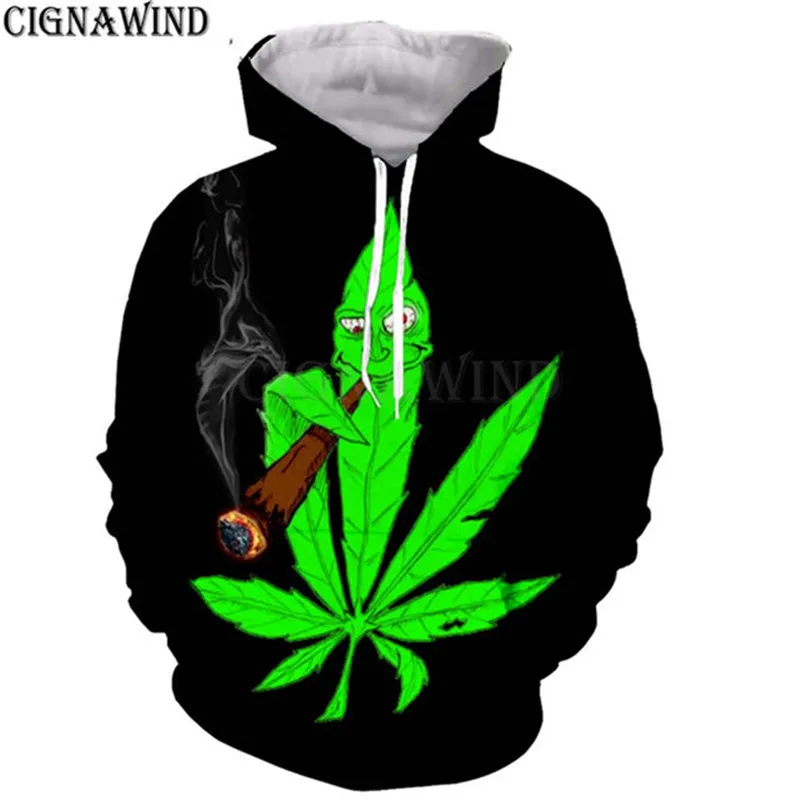 New design hoodie men/women funny Green Weed 3D printed hoodies
