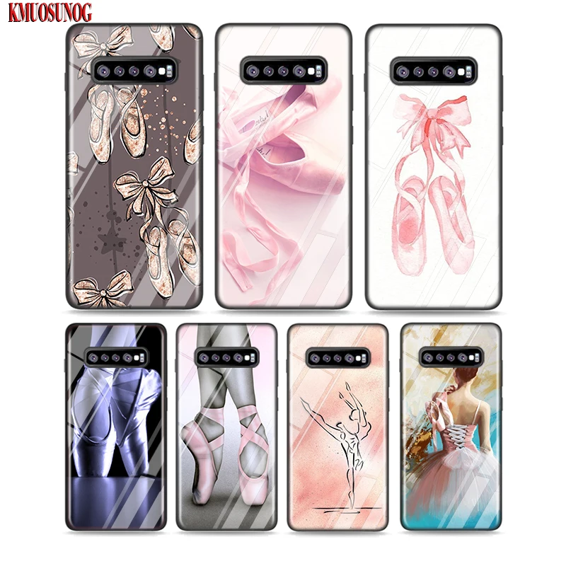

Black Silicone Case Ballet dancer Ballerina for Samsung Galaxy Note 10 9 8 Pro M30 M20 S10E S10 5G S9 S8 S7 Plus Cover