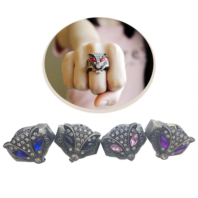 Fashion Fox Rhinestone Watch Finger Ring Watch Women Crystal Alloy Case Watch Je Fashion Fox Rhinestone Watch Finger Ring Watch Women Crystal Alloy Case Watch Je