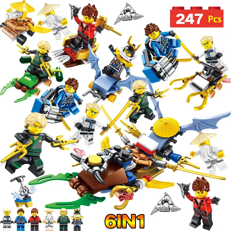 

Ninjagoed Movie LegoINGLY Dragon Blocks Set Mech Kai Jay Master WU Zane Weapons Figures DIY Bricks Children Toys
